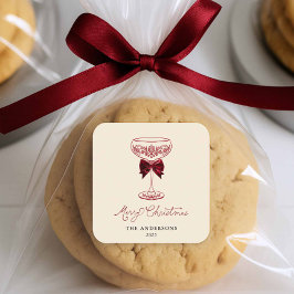 Adesivo Quadrado Merry Christmas 2025 Favor Sticker