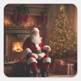 Adesivo Quadrado Merry Christmas Coaster – Festive Holiday