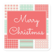 Merry Christmas Country Quilt Sticker