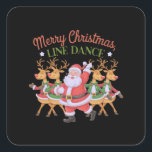 Adesivo Quadrado Merry Christmas Line Dance Celebra a temporada<br><div class="desc">Festivo com a "Merry Christmas Line Dance" - perfeito para dançarinos de linha,  cowboys e cowboys! Adote o espírito de férias com botas de cowboy,  chapéus e charme sulista. Esteja você no Texas ou além,  traga o ritmo country para suas comemorações de Natal!</div>