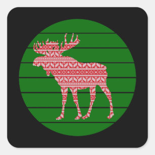 ADESIVO QUADRADO MERRY CHRISTMAS MOOSE DEER