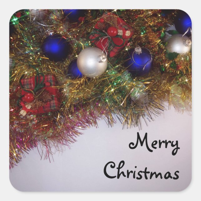 Adesivo Quadrado Merry Christmas Sticker (Frente)