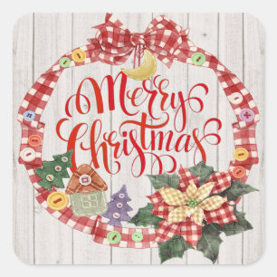 Adesivo Quadrado Merry Christmas Sticker