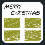 Adesivo Quadrado Merry Christmas Sticker<br><div class="desc">Merry Christmas Sticker</div>