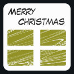 Adesivo Quadrado Merry Christmas Sticker<br><div class="desc">Merry Christmas Sticker</div>