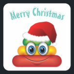Adesivo Quadrado Merry Christmas unicorn poop emoji<br><div class="desc">Merry Christmas unicorn poop emoji</div>