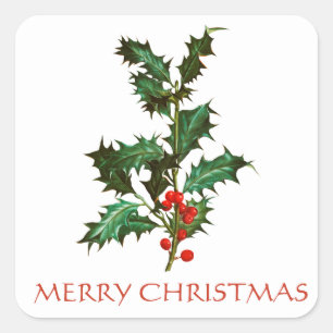 ADESIVO QUADRADO MERRY CHRISTMAS VINTAGE ENVELOPE VINTAGEM SÉRIE