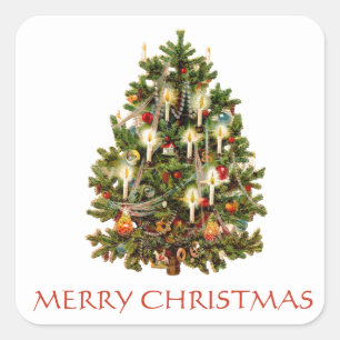 ADESIVO QUADRADO MERRY CHRISTMAS VINTAGE ENVELOPE VINTAGEM SÉRIE