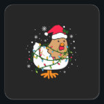 Adesivo Quadrado Merry Xmas Chicken<br><div class="desc">Merry Xmas Chicken</div>