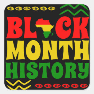 Adesivo Quadrado Mês da História Negra, Americano Africano