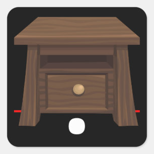 Adesivo Quadrado Mesa lateral de madeira para móveis reluzíveis