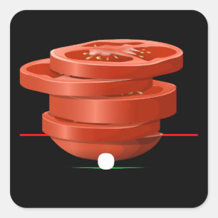 Adesivo Quadrado Mesa lateral de tomate para móveis brilhantes