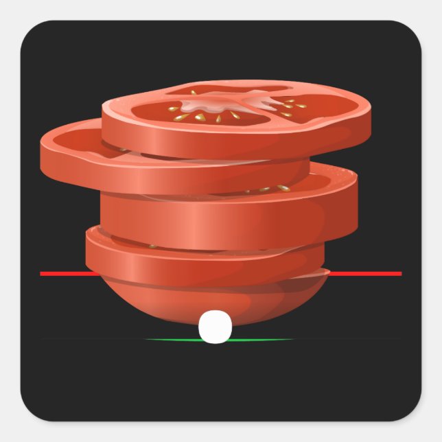 Adesivo Quadrado Mesa lateral de tomate para móveis brilhantes (Frente)