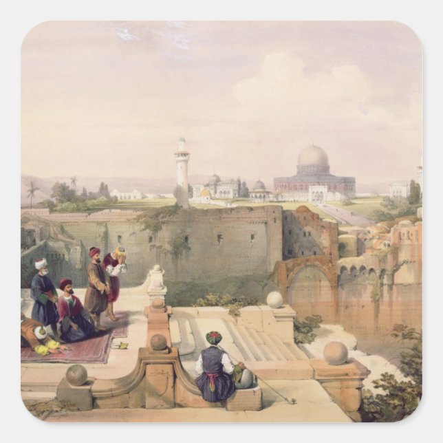 Adesivo Quadrado Mesquita de Omar mostrando o local do templo (Frente)