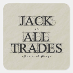 Adesivo Quadrado Mestre de Muitas Profissões