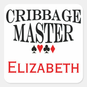 Adesivo Quadrado Mestre personalizado de Cribbage
