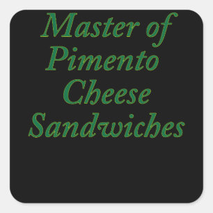 Adesivo Quadrado Mestre Pimento Cheese Sanduíches Engraçados Golfe