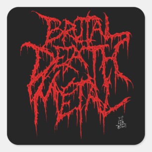 Adesivo Quadrado Metal brutal da morte