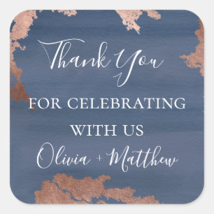 Adesivo Quadrado Metálico Azul Moody Personalizado