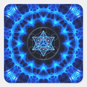 Adesivo Quadrado Metatrons cubo - Merkaba estrela Tetraeder -