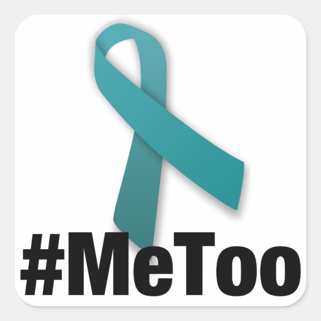 Adesivo Quadrado #MeToo Design com Faixa de Opções (Frente)