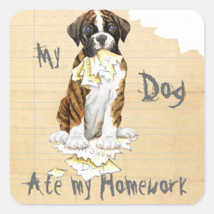 Adesivo Quadrado Meu Boxer Comeu Minha Casa