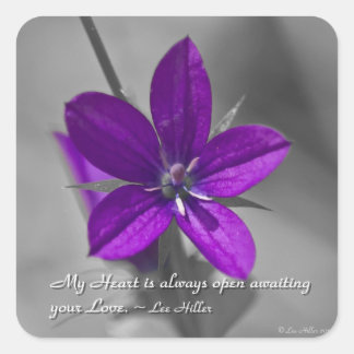 Adesivo Quadrado Meu coração está sempre aberto...