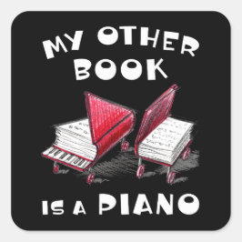 Adesivo Quadrado 🎵 MEU OUTRO LIVRO É PIANO - Musical