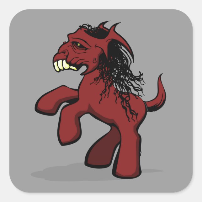 Adesivo Quadrado Meu Pequeno Pônei Assustador (Frente)