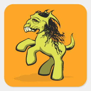 Adesivo Quadrado Meu Pequeno Pôneo Assustador (Amarelo)