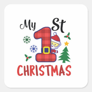 Adesivo Quadrado Meu primeiro Natal