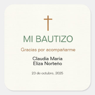 Adesivo Quadrado Meu Sticker de Favor de Batismo Personalizado