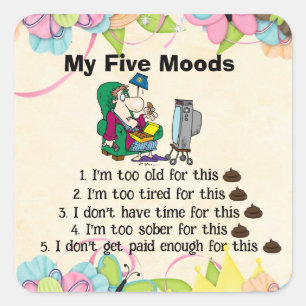 Adesivo Quadrado Meu Vedante de Cinco Moods