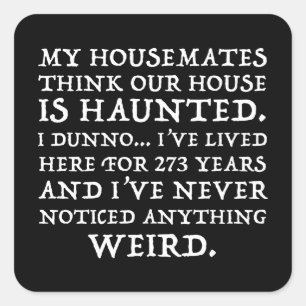 Adesivo Quadrado Meus Casais Pensam Que Nossa Casa É Assombrada
