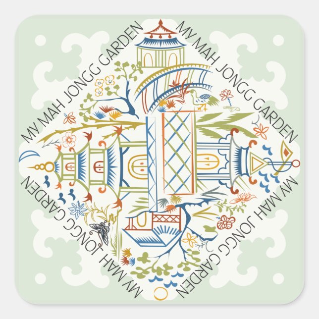 Adesivo Quadrado Meus Stickers Mah Jongg Garden (Frente)
