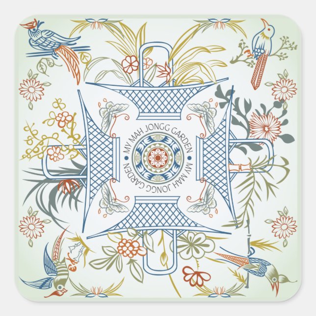 Adesivo Quadrado Meus Stickers Mah Jongg Garden (Frente)