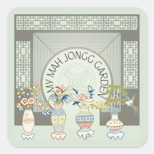 Adesivo Quadrado Meus Stickers Mah Jongg Garden