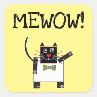 Adesivo Quadrado MEWOWOSTICKERS Square Cat Stickers