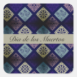 Adesivo Quadrado Mexicano Dia de los Muertos personalizável