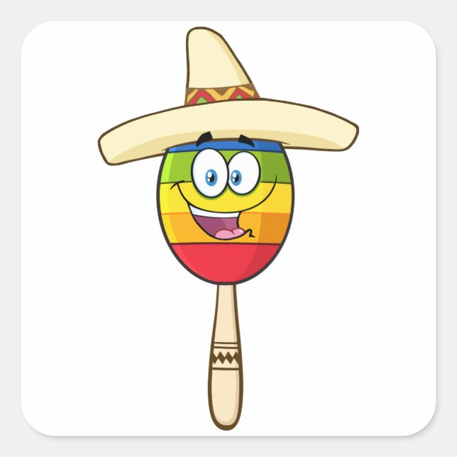 Adesivo Quadrado Mexicano Maraca Stickers (Frente)