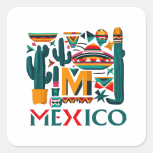 ADESIVO QUADRADO MÉXICO