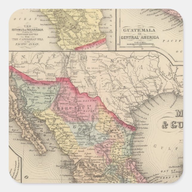 Adesivo Quadrado México e Guatemala 4 (Frente)