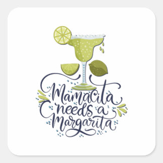 Adesivo Quadrado México - Mamãe Precisa de Margarita - Luz