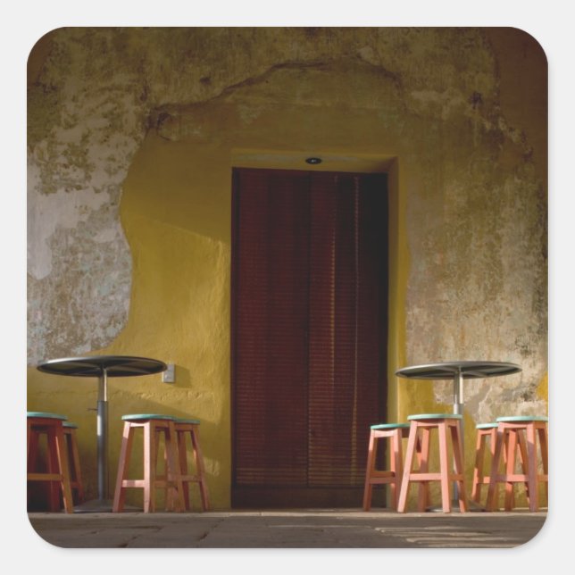 Adesivo Quadrado México, Oaxaca, Tarde - Sol acende varanda de (Frente)