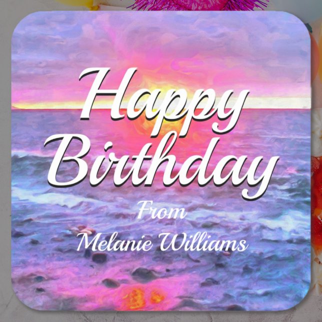 Adesivo Quadrado México Sunset Birthday 0909 (Criador carregado)