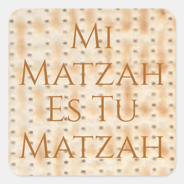 Adesivo Quadrado Mi Matzah Es Tu Matzah Passover (Frente)