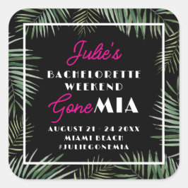 Adesivo Quadrado Miami Bachelorette Party Weekend Stickers