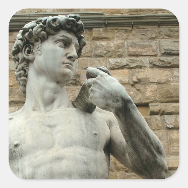 Adesivo Quadrado Michelangelo é David 1 Sticker (Frente)