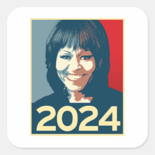 Adesivo Quadrado Michelle Obama 2024