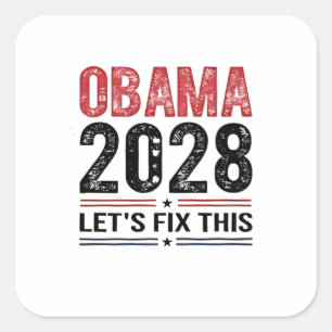 Adesivo Quadrado Michelle Obama para o Presidente Obama 2028